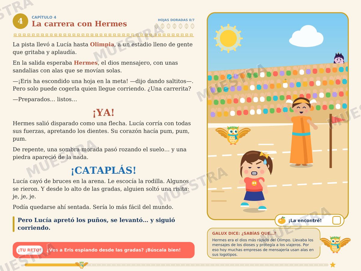 Página real de un capítulo del libro del Olimpo