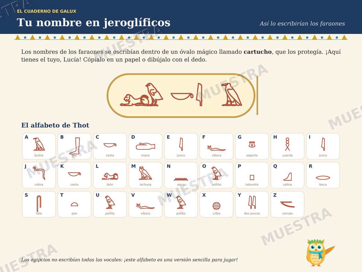 Página de juegos del cuento personalizado del antiguo egipto