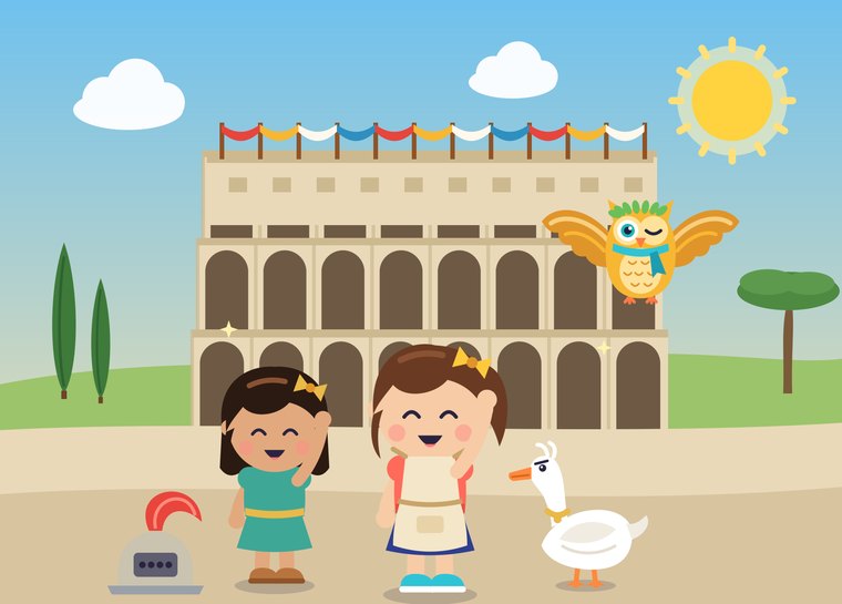Portada del cuento personalizado de la antigua roma